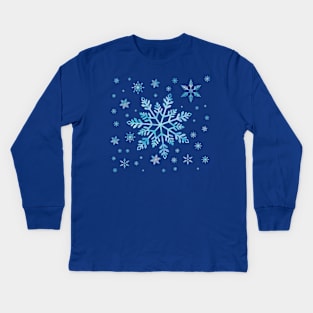 Snowflakes Kids Long Sleeve T-Shirt